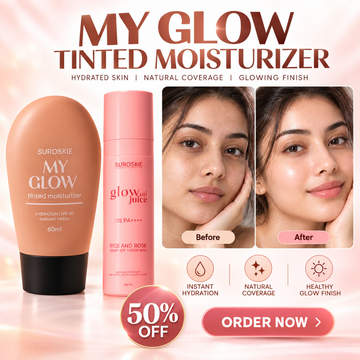 SUROSKIE My Glow Tinted Moisturizer & Glow Up Juice Toner Mist – SPF 30 Radiant Finish – Natural Coverage & Deep Hydration