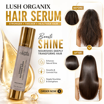 Lush Organix Hair Serum – Control Frizzy & Dry Hair & Gives Sleek, Shiny Straight Hair!  | Soft, Silky & Salon-Like Hair in Just Minutes