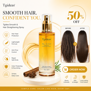 Tgideas Hair Straightening Spray – Anti-Frizz, Heat Protection, Repairs Split Ends – Smooths Dry & Knotted Hair – Lightweight, Non-Greasy